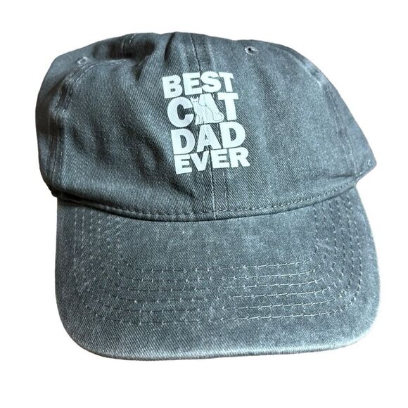 Best cat dad ever baseball cap hat new grey burnout - Picture 1 of 3